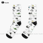 Multiple Helicopters Socks Cool Socks For Men Christmas New Year Thanksgiving Day Gift Unisex Adult Teen Youth Socks Custom Sock