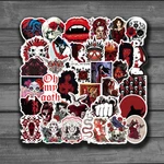 10/50PCS Red Style Gothic Punk Stickers Skull Horror Skateboard Fridge Laptop Motorcycle Luggage Classic Toy Kids Decal Stickers