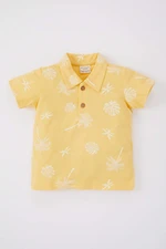 DEFACTO Baby Boy Regular Fit Tropical Patterned Pique Short Sleeved T-Shirt