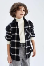 DEFACTO Boy Regular Fit Polo Neck Flannel Long Sleeve Shirt