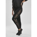 Women's Striped Lace Leggings Black