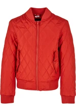 Girls' Diamond Quilt Nylon Jacket Huge Red