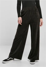 Women's Velvet Rib Straight Sweat Pants Black