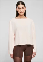 Women's Short Modal Bateau Long Sleeve Neckline Pink