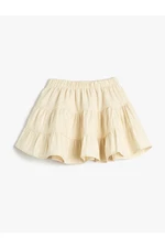 Koton Voluminous Skirt with Layered Ruffles and Elastic Waist Cotton.