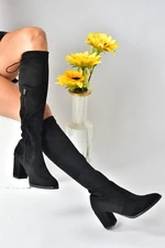 Fox Shoes Black Suede Stretch Sock Boots