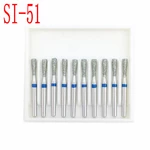 10pcs Dental Diamond Burs Drill Dia-burs for High Speed Handpiece Medium FG 1.6mm Dentist Tools SI-51