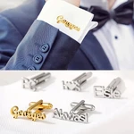 Personalized Stainless Steel Men French Suit Sleeve Cufflink Custom Name Lluxury Cufflink Jewelry Gift Bouton De Manchette Homme