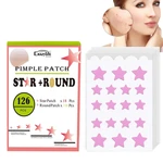 Pimple Spot Dot Round & Star Shaped Spot Cover 126pcs Hydrocolloid Spot Patches For Zits And Breakouts Spots And Dots Stickers