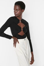 Trendyol Black Window/Cut Out Detailed Accessory Snaps Body