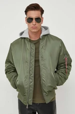 Bunda Alpha Industries MA-1 ZH Back EMB pánska, zelená farba, zimná