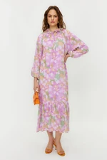 Trendyol Pink Floral Lined Woven Chiffon Dress