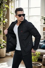 86622 Dewberry Hooded Mens Seasonal Jacket-BLACK