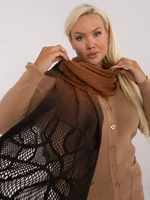 Light brown and black cotton women's scarf