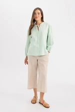 DEFACTO Capri Wide Leg Linen Look Capri