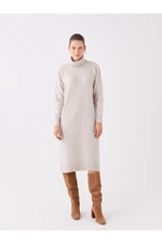 LC Waikiki Turtleneck Straight Long Sleeve Oversize Women's Knitwear Dress