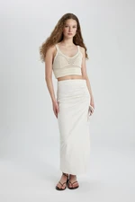 DEFACTO A-Line Linen Maxi Skirt