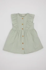 DEFACTO Baby Girl Sleeveless Linen Look Dress