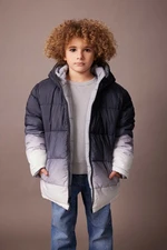 DEFACTO Boy's Water Repellent Hooded Double-Sided Puffer Jacket