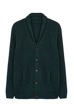 Trendyol Emerald Green Regular Wool Shawl Collar Flecked Knitwear Cardigan