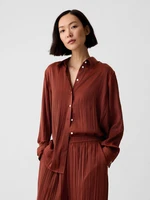 GAP Satin Boyfriend Shirt - Women