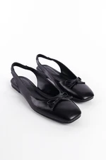 Capone Outfitters Women's Open Back Flat Toe Bow Detailed Elastic Back Flats