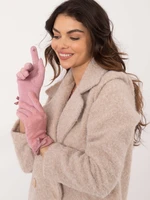 Light pink knitted gloves