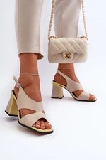 Women's High Heeled Sandals Beige D&A