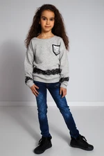 Kids denim jeans with zippers