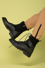 Riccon Black Men's Combat Boots 0012756