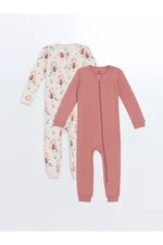 LC Waikiki Lcwk Crew Neck Long Sleeve Baby Girl Romper 2Pcs