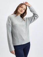 Light grey women's patterned sweater ORSAY