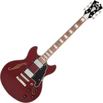 D'Angelico Premier Mini DC Burnt Red Chitară semi-acustică