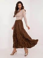 Brown crinkle skirt