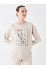 LC Waikiki Crew Neck Printed Long Sleeve Maternity Sweatshirt