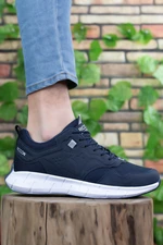 Riccon Men's Navy Blue White Sneakers