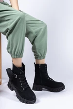 Riccon Extra Matte Black Skin Women's Mini Bag Combat Boots 00127640