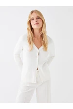 LC Waikiki V-Neck Plain Long Sleeve Women's Knitwear Cardigan