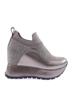 DGN 927-23y Women's Mega Thick Sole Silver Stone Sneakers Sneakers.