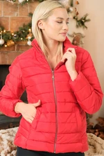 Z6746 DEWBERRY LADIES COAT-PLAIN RED