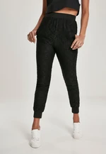 Women's Lace Jersey Jog Pants Black