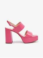 Pink women's leather heeled sandals Högl Cindy - Women's