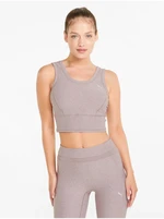 Světle fialové dámské sportovní cropped tílko Puma Studio Yogini - Dámské