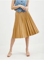 Orsay Light Brown Women's Leatherette Pleated Skirt - Ladies