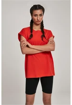 Women's T-shirt with extended shoulder blood orange