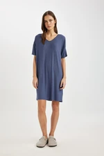 DEFACTO Fall in Love V Neck Viscose Short Sleeve Nightgown