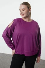 Trendyol Curve Purple Crew Neck Knitted Sweatshirt