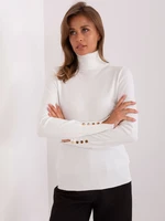 Ecru women's turtleneck with viscose