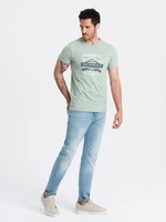 Ombre Men's San Francisco printed cotton t-shirt - ash