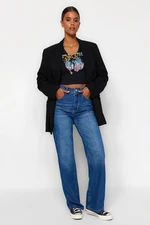 Trendyol Blue High Waist Wide Leg Jeans